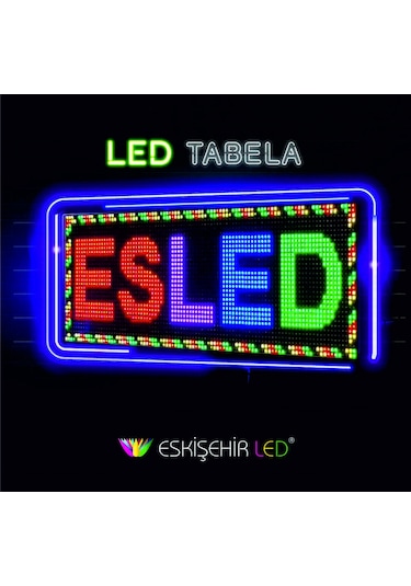Rgb Kayan Yazı, Renkli Led Tabela 32x64 Cm Tek Yön, Eskişehirled
