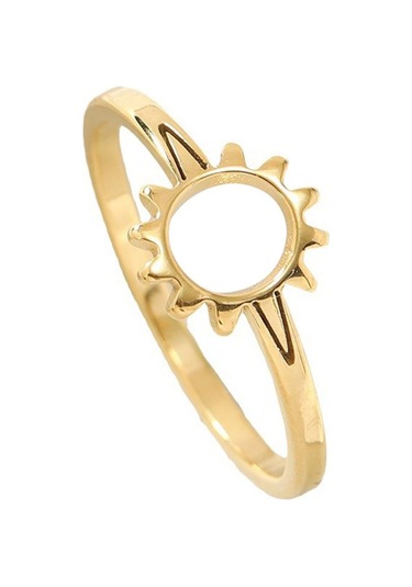 Chavin Çelik Gold Güneş Model Bayan Yüzük Ev35sr 001