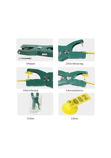 Konesam Hayvan Kulak Küpesi Makası - Yeşil Renkli, Sığır, Koyun Ve Domuzlar İçin Yeşil