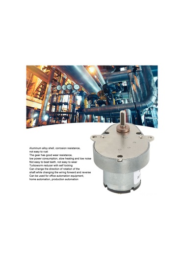 Aubyhe Dc24v 48e520 Redüksiyon Motoru - Yüksek Tork, Hız Ayarlanabilir, Tersine Çalışabilir, Otomatik Kilitleme Özelliği, 100 Rpm