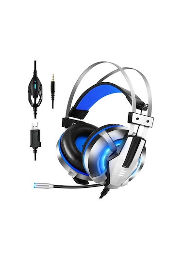 Eksa E800 Gaming Kulaklık Oyuncu Kulaklığı Led Işıklı 3.5 mm & Çıkarılabilir Mikrofon ZORE-257910