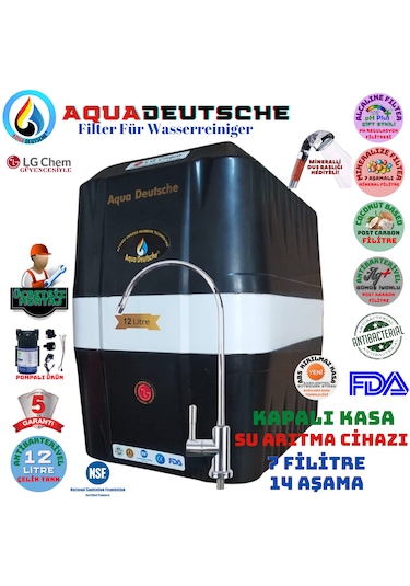 Pompalı Montaj Dahil 12 Litre 7 Filtre 14 Aşama Su Arıtma Cihazı