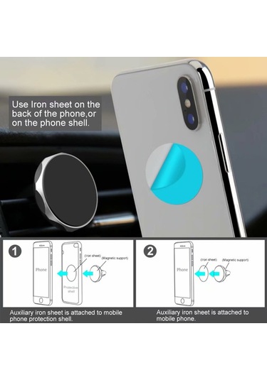 Cep Telefonu Tutucu Standı Araba Hava Firar Klip Montaj Manyetik Emme Braketi