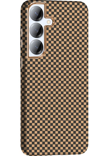 Toyigoo Galaxy Uyumlu S25 Kılıf M-safe Şarj Özellikli Karbon Fiber Görünümlü Gros Kapak - D Desert Titanyum