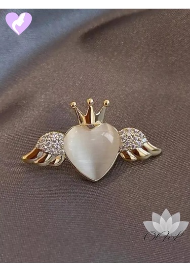 Olfil Broş-mini Kalp Melekler Kraliyet Tarzı 183689974 Sıcak Bej