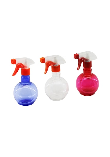 350ml Renkli Şeffaf Tombul - Plastik Boş Sprey Püskürtücü Şişe G