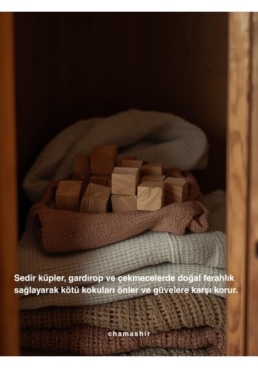 Doğal Güve Kovucu Sedir Ağacı Küpü 30'lu Paket Doğal Naftalin Alternatifi