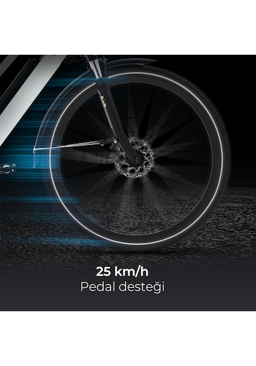 Asvıva Elektrikli Bisiklet B15 Pedelec Extra Güçlü 36V 14.0 Ah Sa Beyaz