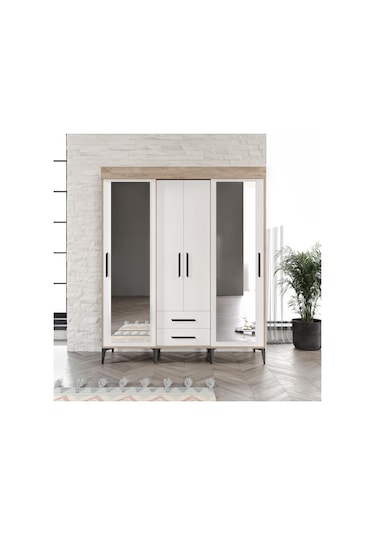 Afilli Ildır Çocuk Odası Takımı Tamamı Mdf Flora Beyaz Aynalı Flora Beyaz