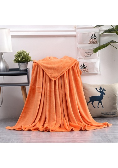 Wezone Yumuşak Ve Konforlu 100x140cm Turuncu Flanel Battaniye - Evde Rahatlık İçin Diğer