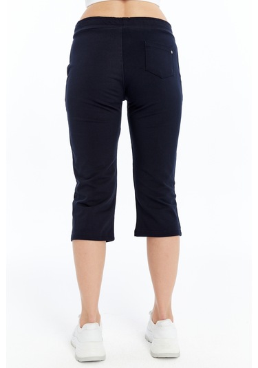 Axxel Kadın Kapri Lacivert Büyük Beden Eşofman Altı K-225 Lacivert