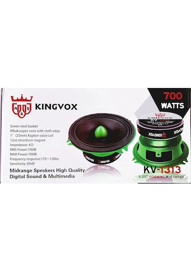 Kingvox 13cm Midrange - 700w Kurşun Göbek , Kingvox Kv-1313 Midrange Hoparlör 13cm