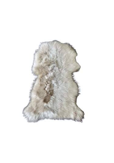 Gerçek Uzun Tüylü Koyun Postu Bej 60 X 50 Cm