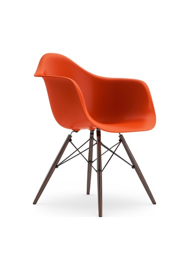 Eames Plastik Koltuk Re Daw, Vitra, Charles & Ray Eames, Geri Dönüştürülmüş Malzeme Kırmızı