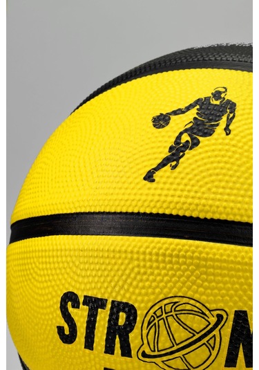 Telvesse Strong Basketbol Topu Pompalı Full Kauçuk Dayanıklı Deep Channel Kabartma No:7 B12 Sarı