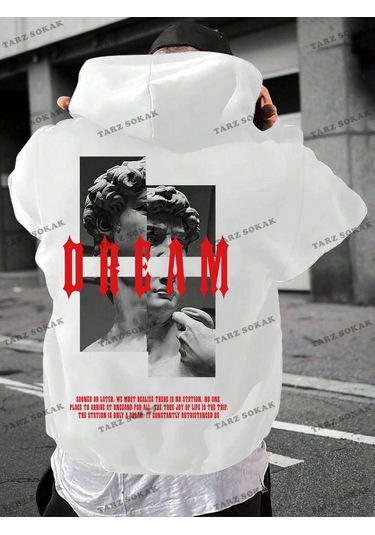Y2k Trend Sezon Unisex Retro Sweatshırt Kapşonlu Kod 1684 Trz1534 Beyaz