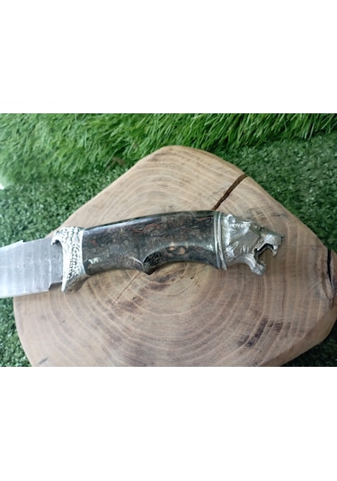 Tctknives El Yapımı Av Kamp Bıçağı Kaplan 000 Gümüş - Siyah