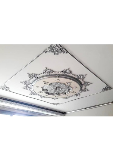 Oval Gümüş Saray Tavan Göbek 150 cm