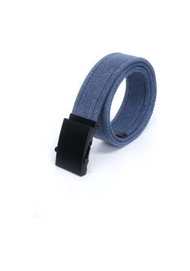 Unisex Siyah Tokalı Kolon Kemeri 4cm Mavi Mavi