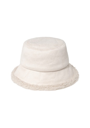 Kadınlar İçin Yumuşak Peluş Detaylı Şık Kışlık Süet Bere - Beyaz Renk Beyaz