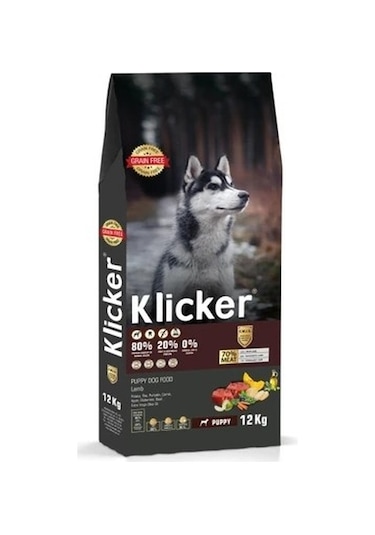 Klıcker Kuzulu Yavru Köpek Kuru Maması 12 KG