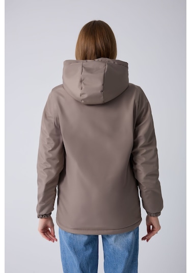 Montland Kadın Vizon İçi Kürklü Su Ve Rüzgar Geçirmez Kapüşonlu Kışlık Mont Vizon