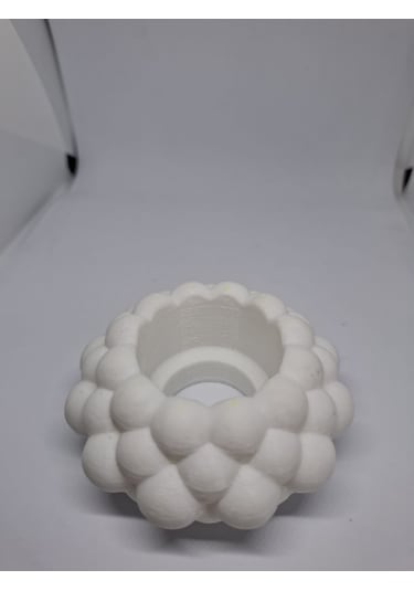 İkili Bubble Tealight Mumluk Beyaz