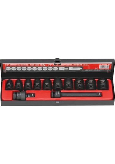 Würth 1/2" Güçlü Akb Lokma Anahtar Seti Kısa 12 Parça