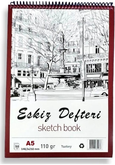 Mcolor Eskiz Defteri A5 Üstten Spiralli 110 Gr 50 Krem Yp