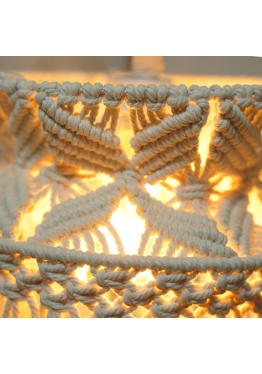 Homyl Makrome Dokuma Abajur Asılı Lamba Kapağı Ev Duy-olmadan