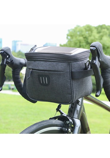 Padalink Bisiklet El Çantası - Gece Sürüşü İçin Yansıtıcı Şeritli, Geniş Kapasiteli, Dokunmatik Ekranlı, Çift Fermuarlı Gri Zz03 Gri