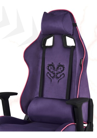 Rio Plus Balerion Terletmez Kadife Kumaş Mor Gaming Oyuncu Koltuğu -4 Mor