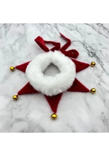 Elmpaly Kırmızı Boyut S Yünlü Çanlı Evcil Hayvan Atkısı Kedi Köpek İçin Mevsimlik