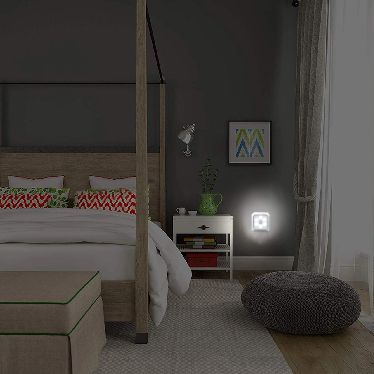 Folinda Kişi Algılama Gece Lambası - Dolap/ Koridor İçin 5m 120 Algılama - Mıknatıslı/örgülü/çelik Bant Montaj - Gümüş Kasa Beyaz Işık Gümüş