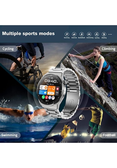 Yuvarlak Spor Klasik Arama Yapan Erkek Akıllı Saat Android Ve Ios Huawei Iphone Samsung Uyumlu