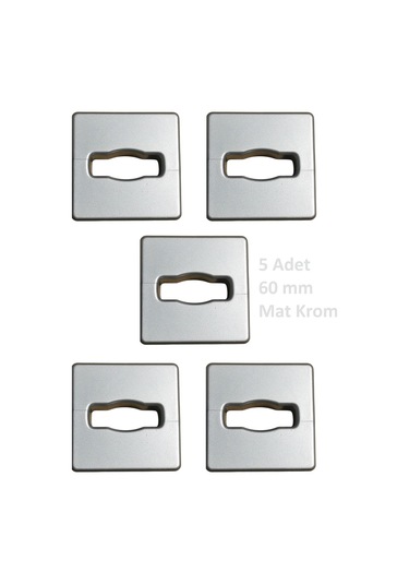 Adilon Masaüstü Kablo Kanalı Deliği Kapağı, Kare, Mat Krom 6 Cm 5 Adet