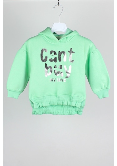 Escabel Kız Çocuk Salash Kesim Kapişonlu Sweatshirt Yeşil