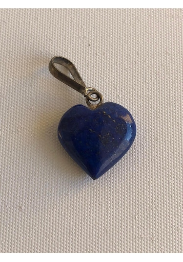 Doğal Lapis Lazuli Taşı Kalp Kolye Ucu 1,3 1,6 CM