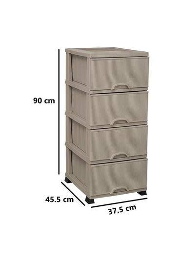 Omnipazar Elf-n293 Nostalji Plastik Mutfak Komidin Sebzelik 4 Katlı Krem