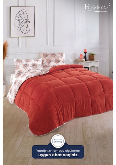 Battal Wellsoft Yorgan Çift Taraflı Yastık Kılıflı 215x235 Cm Turuncu