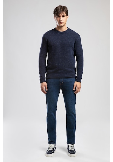 Jos Erkek O Yaka Kazak Mavi Koyu İndigo-21060 Indigo