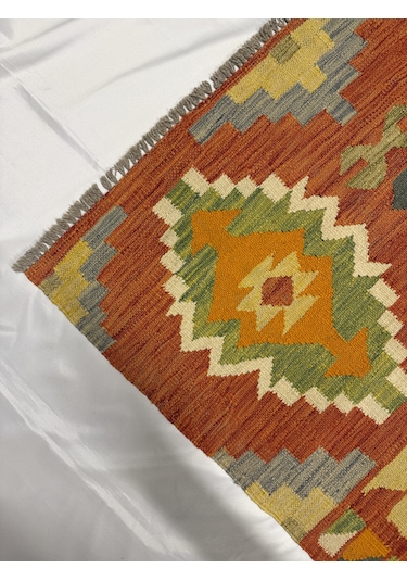 El Dokuma Afgan Kilim 100% Yün Kök Boya Elsanat Eserı Evinize Renk Katacak Çok Renkli