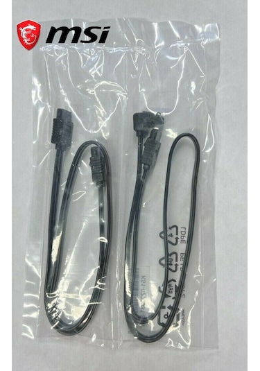 MSI Uyumlu Sata Kablosu İkili Paket Sata 3 6GB/SN Kablo Siyah