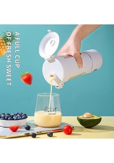 Fastbuy White 1 Portable Fruit Juicer, Usb Charging, Multi-functional Vegetable Fruit Blender For Smoothies Milkshakes Drinks Beyaz
