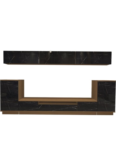 Decoraktiv Trendstyle 9s Slm Tv Ünitesi Tv Sehpası Ceviz - Siyah Mermer