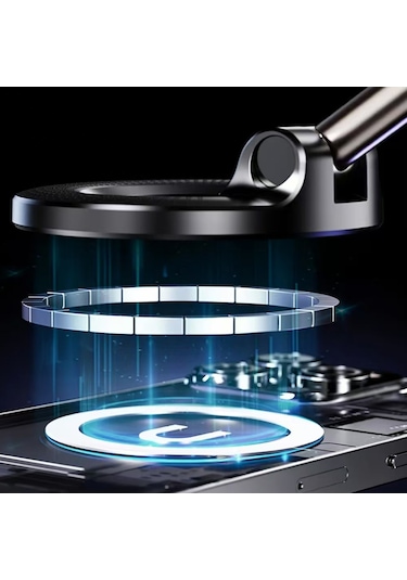 Ekılıf - Telefon Tutucu K007 360 Derece Dönebilen Vakum Özellikli Magnetik Telefon Tutucu - Beyaz - T36061 Beyaz