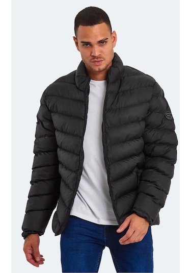 Slazenger Hear Erkek Puffer Şişme Mont Siyah Siyah