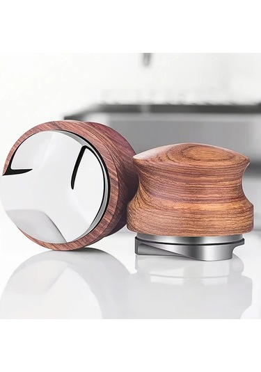 Motion003 1 Adet Choxıla Ahsap Sapli Paslanmaz Celik Tabanli 58 Mm Kahve Sıkma Aleti Espresso Dagıtım Aracı Ev Ve Profesyonel Baristalar Icin Ahşap