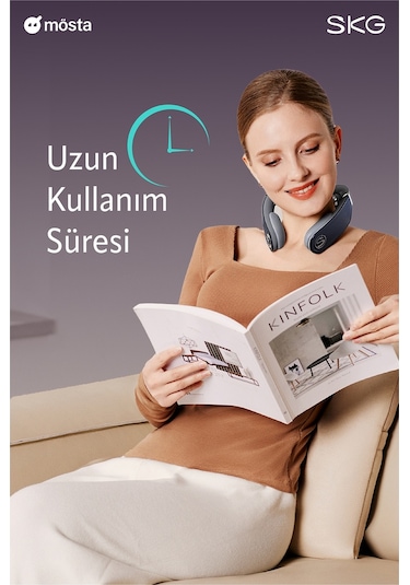 Skg G7 Pro Fold Tens-Ems Akıllı Boyun Masaj Aleti/Robotu, Mobil App Desteği, Özel Isı Terapisi Lacivert