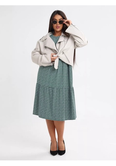 Danelııa Kadın Sonbahar Uzun Sıcak Ofis Elbisesi Büyük Beden 265103619